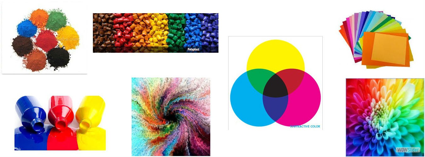 dyes, pigments for textiles, paper, plastics, films